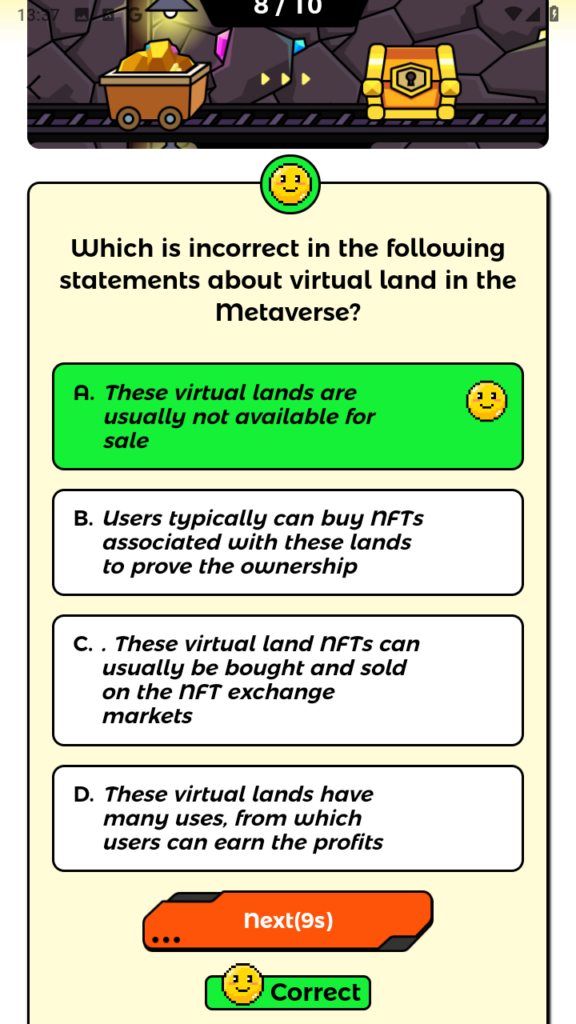Wild cash. Ответ на вопрос: "Which is incorrect in the following statements about virtual land in the Metaverse?"
